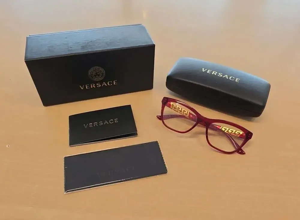 Versace VE3318 388 Transparent Red Eyeglasses